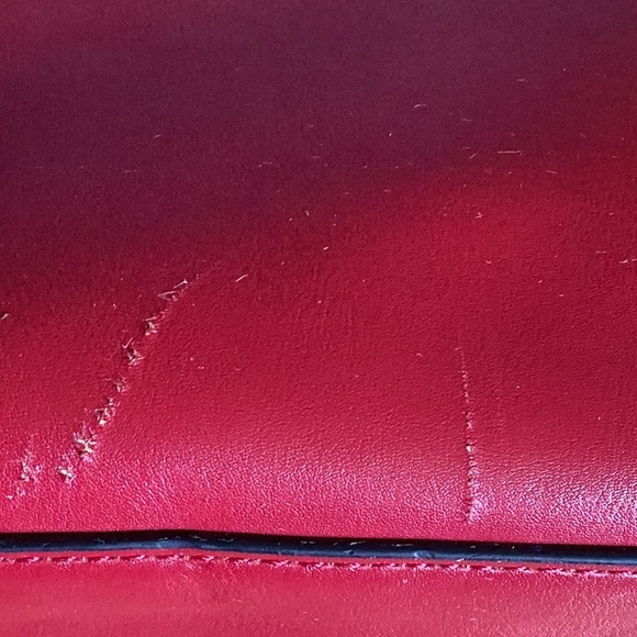 Nine West deep red media bag.  14”x10”x5”. Black interior - Picture 11 of 12